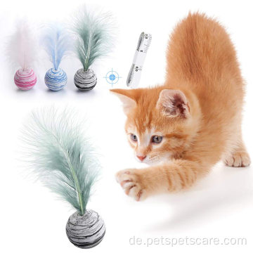 Cat Toy Set Feather Teaser Zauberstab Mausspielzeug